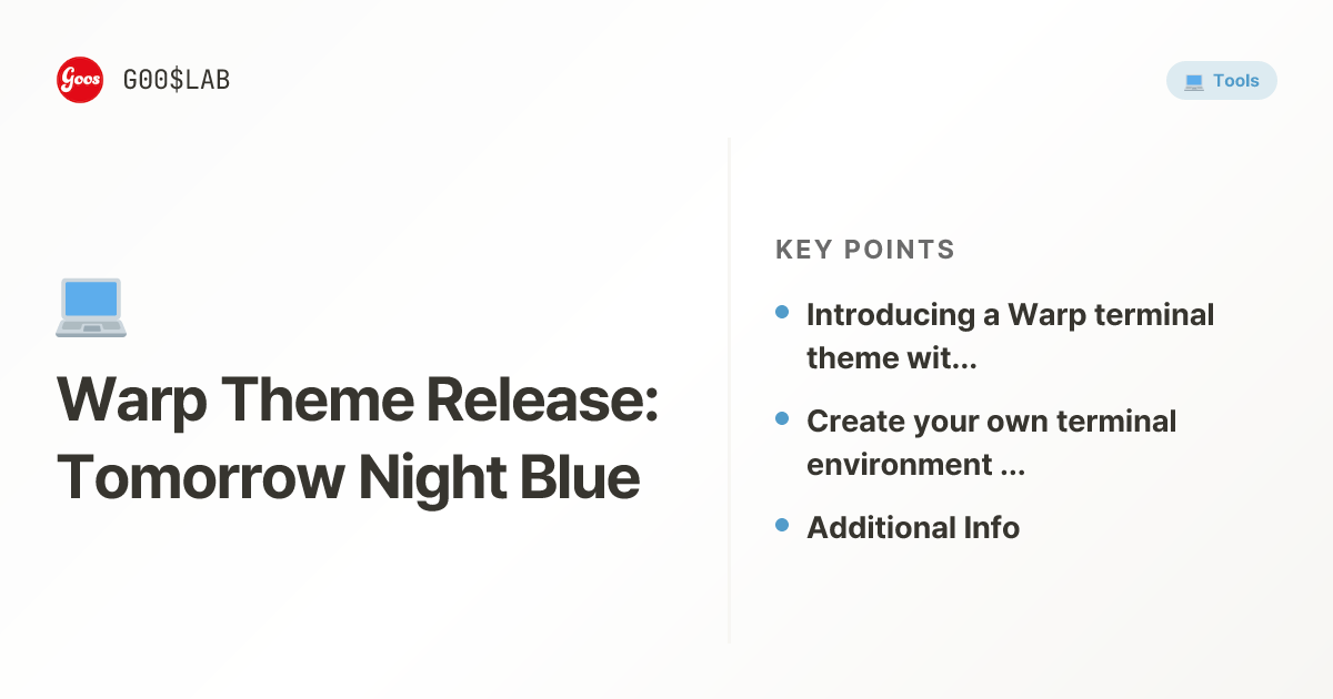 Warp Theme Release: Tomorrow Night Blue | DevBlog